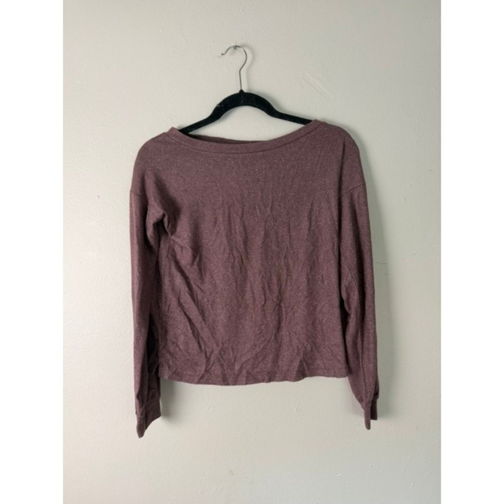Bobeau Ava Long Sleeve Sleep & Lounge Top Purple Heathered Knit Small NEW